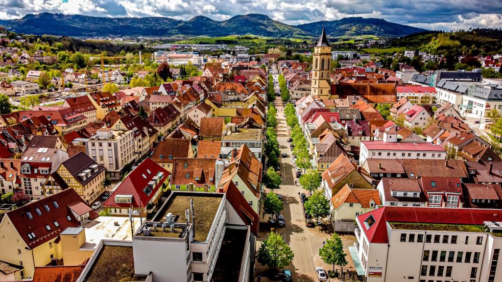 Eine Luftaufnahme der Balinger Innenstadt Eine Luftaufnahme der Balinger Innenstadt