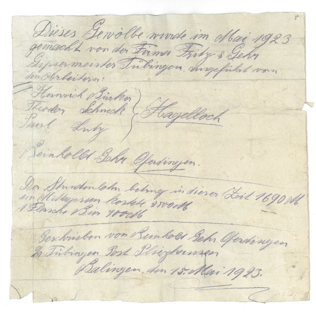 Das 100-jährige Schriftstück. © Foto Stadtarchiv Balingen Das 100-jährige Schriftstück. © Foto Stadtarchiv Balingen