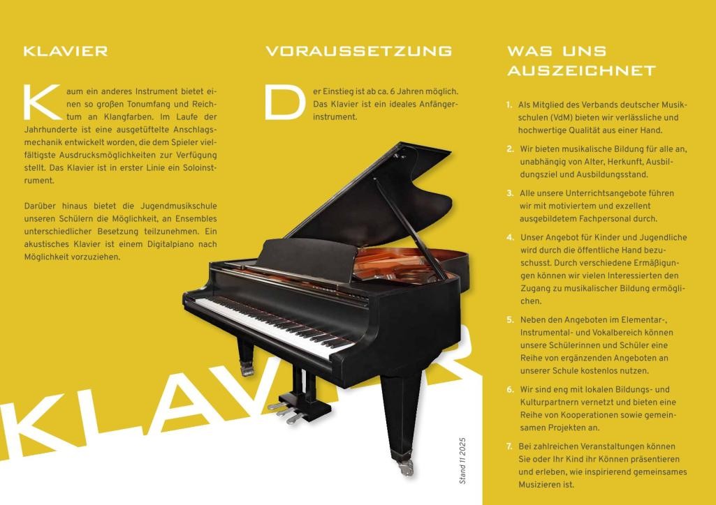 Instrumentenflyer Klavier Instrumentenflyer Klavier
