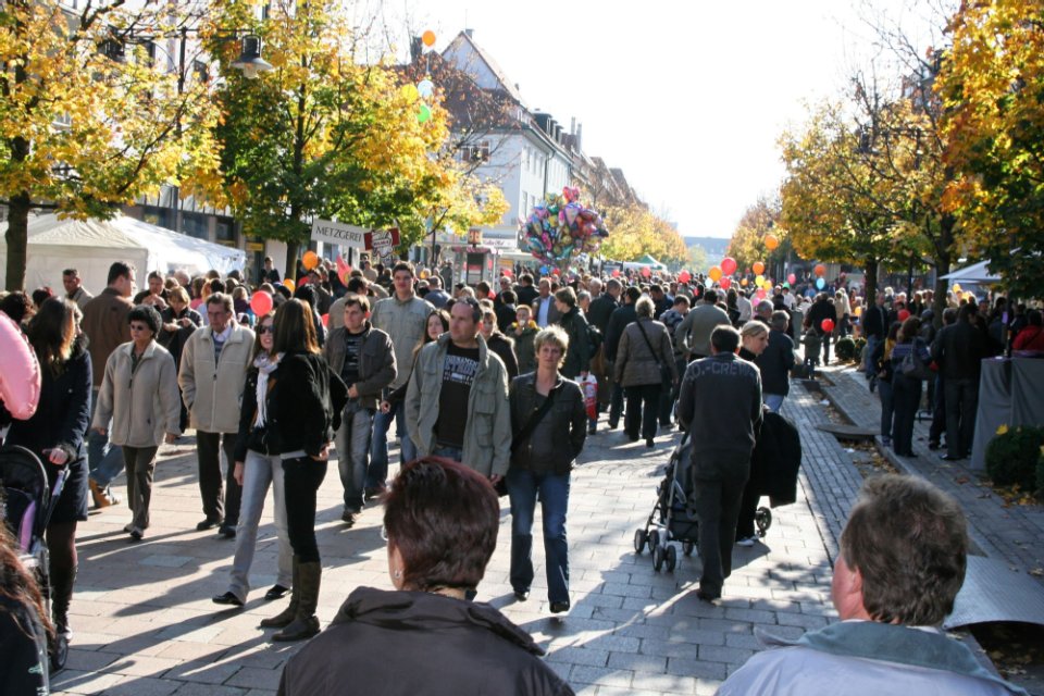 Flanieren in der Fußgängerzone