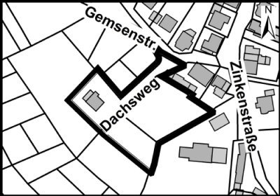 Lageplan mit Abgrenzung Dachsweg