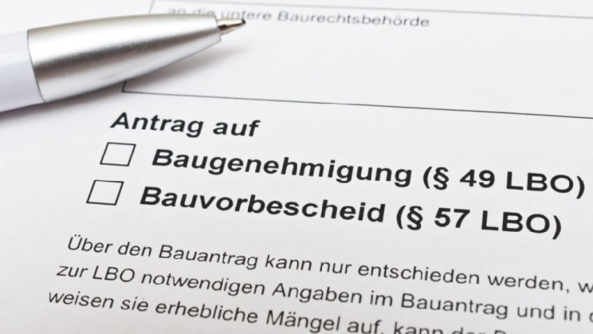 Vordruck für einen Bauantrag